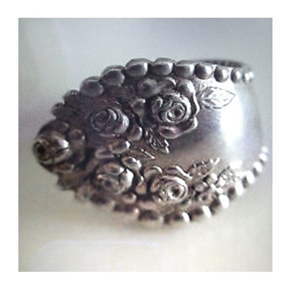 Antique sterling silver spoon ring Gorham Lancaster Rose
